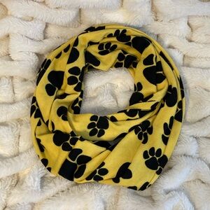Yellow and Black Paw Print Infinity Scarf
